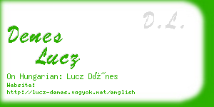 denes lucz business card